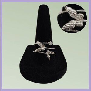 Silver 925 Adjustable Butterfly‎ Ring - Natural Size 9 (NWOT)